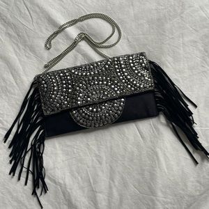 Envelope fringe purse